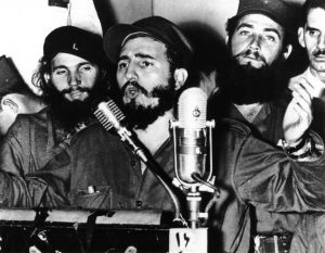 Cuban Leader Fidel Castro delivers a speech..
